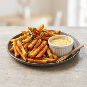 Peri Peri Fries With Cheese Dip (150 Gm)