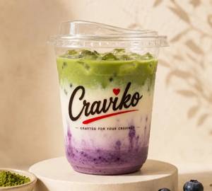 Iced Blueberry Matcha Milk