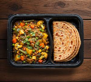 [2] Plain Paratha With Mix Veg