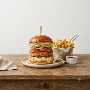 Chipotle Veg Burger (With Fries)