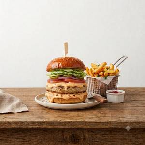 Spicy Chicken Burger (With Fries)