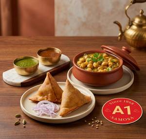 Chole Samosa Plate - 150ml Chole