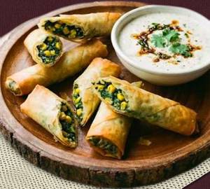Spinach Corn Cheese Cigar Roll