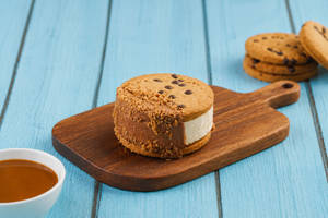Sea Salt Caramel Crunch Cookie Ice Cream Sandwich