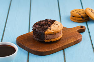 Triple Chocolate Cookie Chip Ice Cream Sandwich