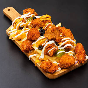 Loaded Fries & Chicken Popcorn