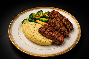 Beaten Steak Garlic Mash