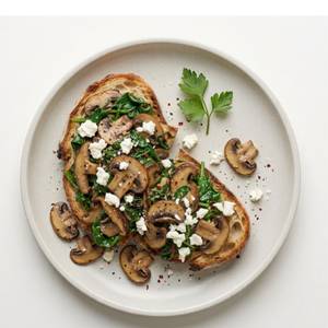 Spinach And Mushroom Toast