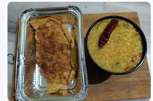 Sambar Rice With Omelette