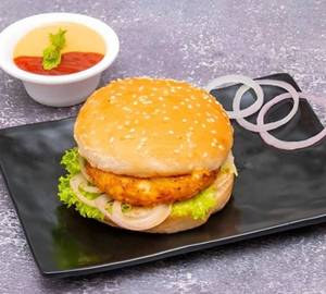 Aloo Tikki Burger (With Complimentary Chips Or Nachos)