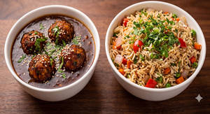 Veg Manchurian+ Veg Fried Rice
