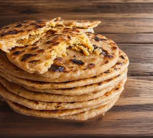2 Pcs Aloo Paratha + Curd + Pickle + Ketchup