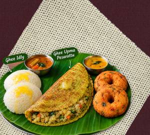 Ghee Idly,Vada,Pesarattu Combo