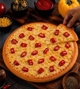 Red Paprika + Sweet Corn Pizza
