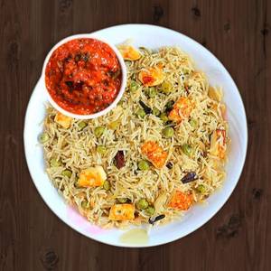 Paneer Pulao With Tomato Chutney 