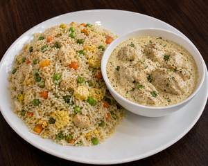 Egg Fried Rice With Chicken Malai Kofta