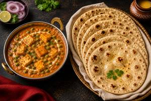 Mutter Paneer (Nano Size) + 2 Tawa Butter Roti