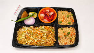 Veg Fried Rice + Veg Chowmein With Chilly Chicken