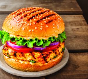 Hot Grilled Paneer Burger + Peri Peri Fries