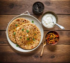 2 Aloo Paratha+ Dahi + Achar