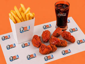 Dynamite Chicken Wings (6 Pcs) & Medium Fries Meal