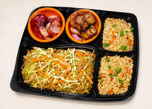 Veg Fried Rice+ Veg Chowmein With Chilly Chicken And Chilly Pork