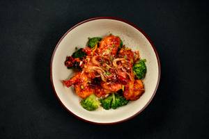 Honey Chilli Prawns & Broccoli