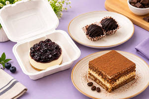 Blueberry Cheesecake Mini Bento Cake + Tiramisu Pastry + Chocolate Balls