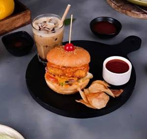 Chrunchy Paneer Makhani Burger Cold Coffee combo