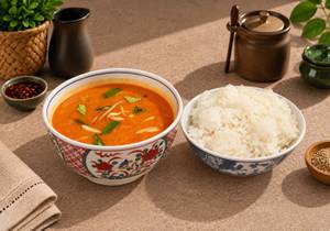 Veg Thai Red Curries With Steamed Rice
