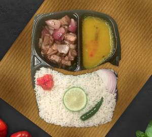 Steam Rice + Dal + Pork Dry Fry(4pcs) + Pickles + Lemon + Onion