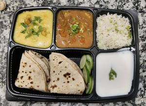 Kadhi Pakoda + Rajma + Butter Roti + Jeera Chawal + Dahi