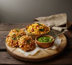 Sabuda Wada(3)+Chutney+Upwas Chiwada