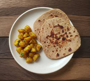 Plain paratha and dry potato sabzi [4]