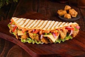 Smoky Indi Chicken Flatbread Sandwich