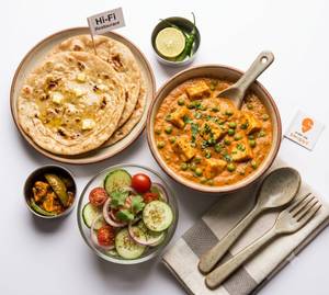 Matar Paneer + 3 Butter Tawa Roti + Salad