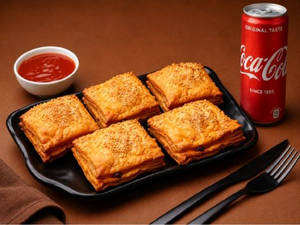 Pack of 5 Hot & Crispy Veg Puff + Coke Can ( 330 ML )