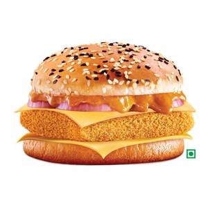 Veg Makhani Burst Double Cheese Burger.