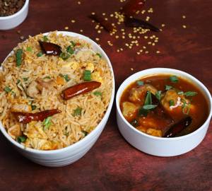 Chicken Schezwan Fried Rice & Schezwan Chicken