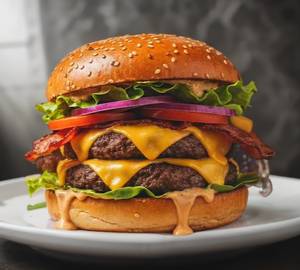 Fries with burger and coke