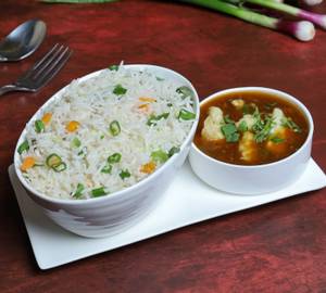 Vegetable Fried Rice & Gobi Manchurian