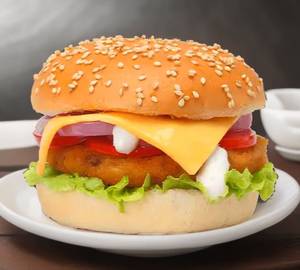 Crispy veg burger with cheese
