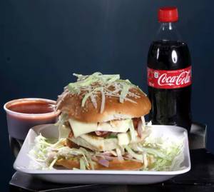 Cheese Burger with Mexican Fries and Coke [250 ml]