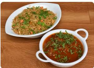 Veg Fried Rice + Chilli Paneer   