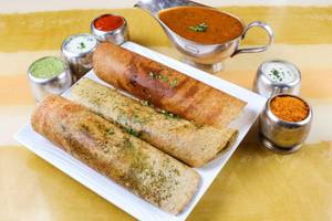Three Barrel Dosa (295 Gms) (served With Sambar & Chutney)