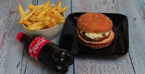 Burger +fries +pepsi