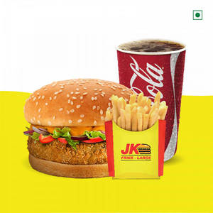 Macaroni Delight Burger + Fries + Coke (300 Ml)