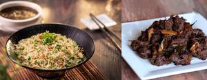 Veg Fried Rice + Beef Roast