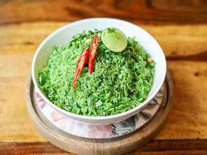 Stir Fried Green Coriander Rice Veg