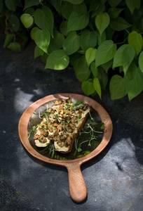 Hommus And Spiced Mushroom Tartine